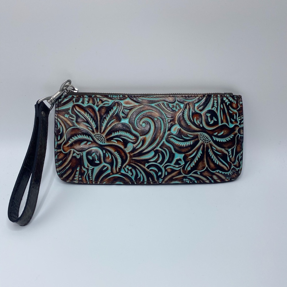 PATRICIA NASH ST CROCE LEATHER TOOLED WRISTLET